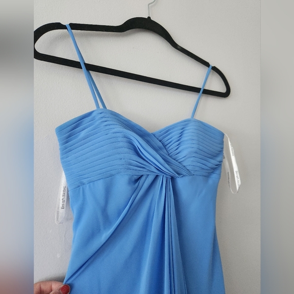 David's Bridal Sweetheart Neckline Chiffon Strapless Bridesmaids Dress - Picture 2 of 7